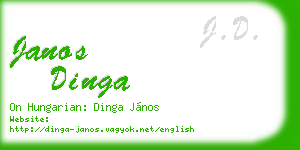 janos dinga business card