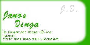 janos dinga business card